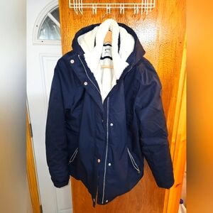 Hollister Fur Lined Jacket (NAVY)